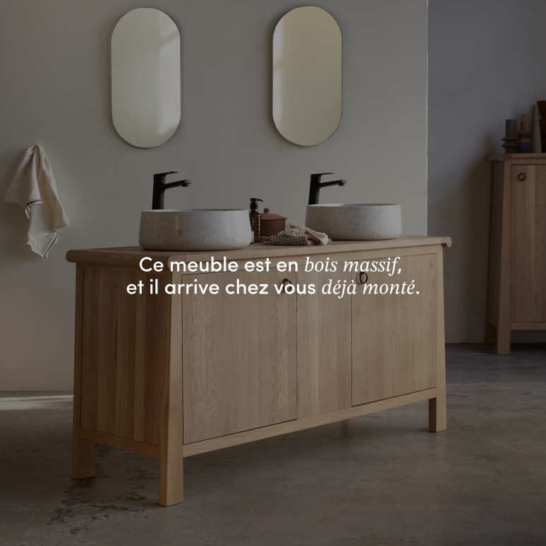 Volute - Meuble sous vasque en chêne massif 160 cm