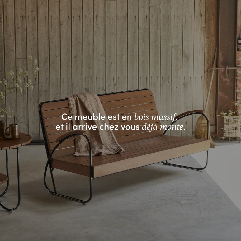 Key Wood - Banc de jardin en acacia massif 3 places