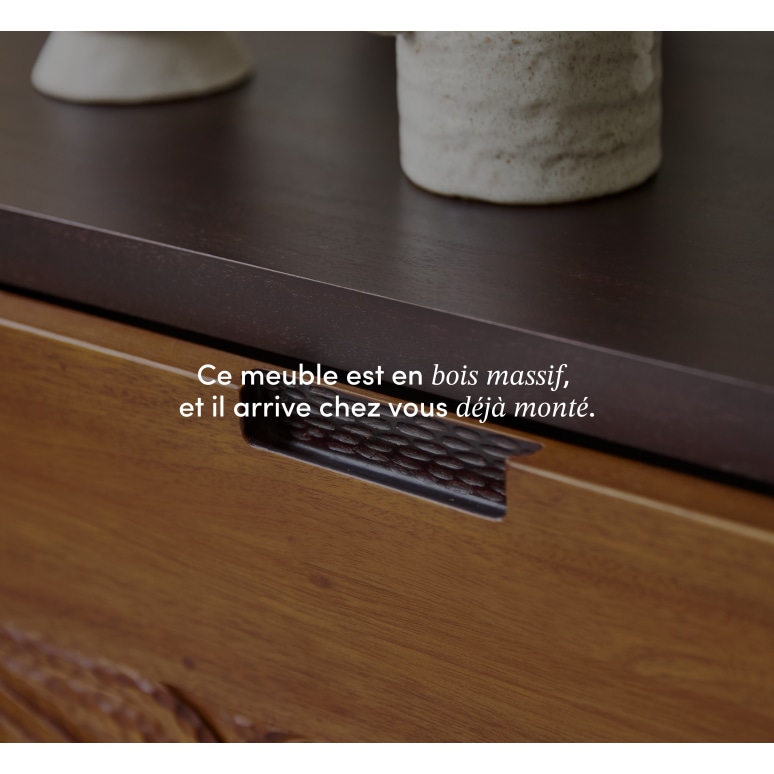 Frida - Meuble TV en acajou massif 200 cm