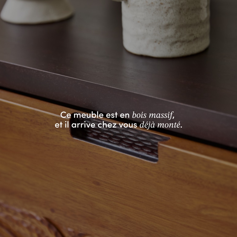 Frida - Meuble TV en acajou massif 200 cm