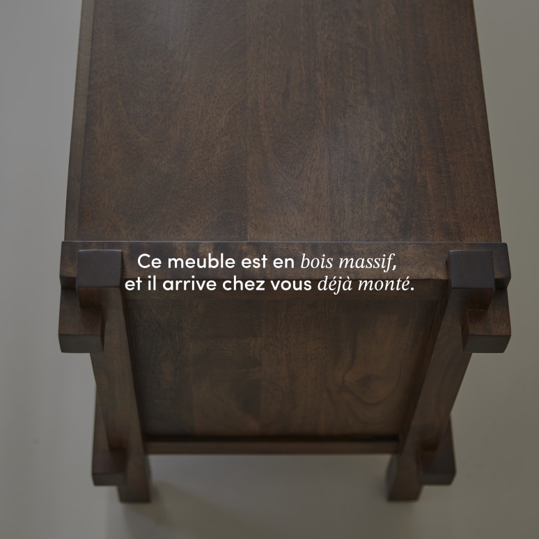 Arko - Meuble TV 2 tiroirs en manguier massif 120 cm