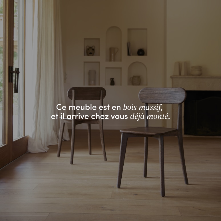 Abel - Chaise en chêne massif brown