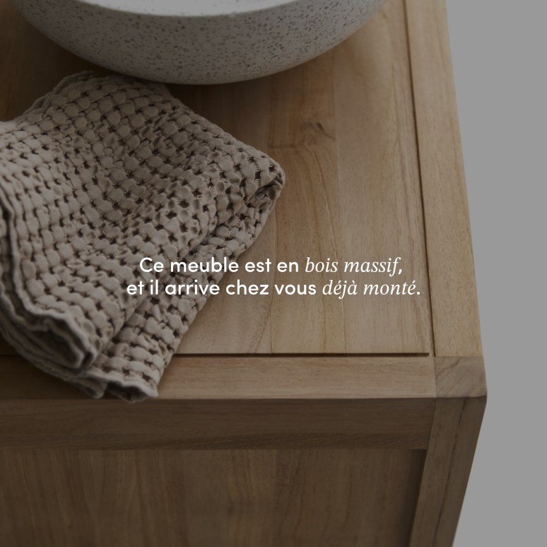 Arty - Meuble sous vasque en teck massif 60 cm