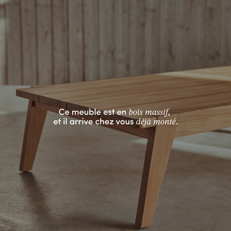 Olia - Table basse de jardin en teck massif