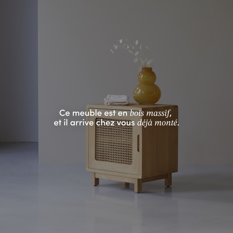 Luis - Chevet en orme massif et cannage