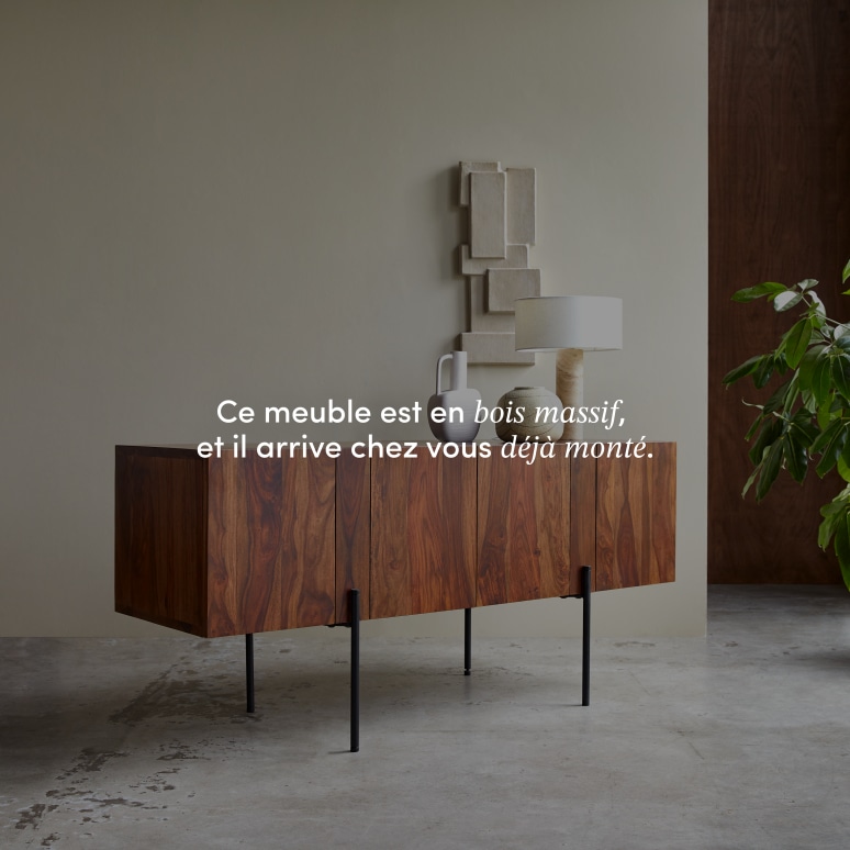 Honorine - Buffet haut en palissandre massif 165 cm