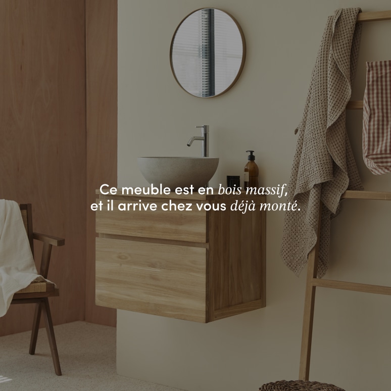 Jacob - Meuble sous vasque en teck massif 60 cm