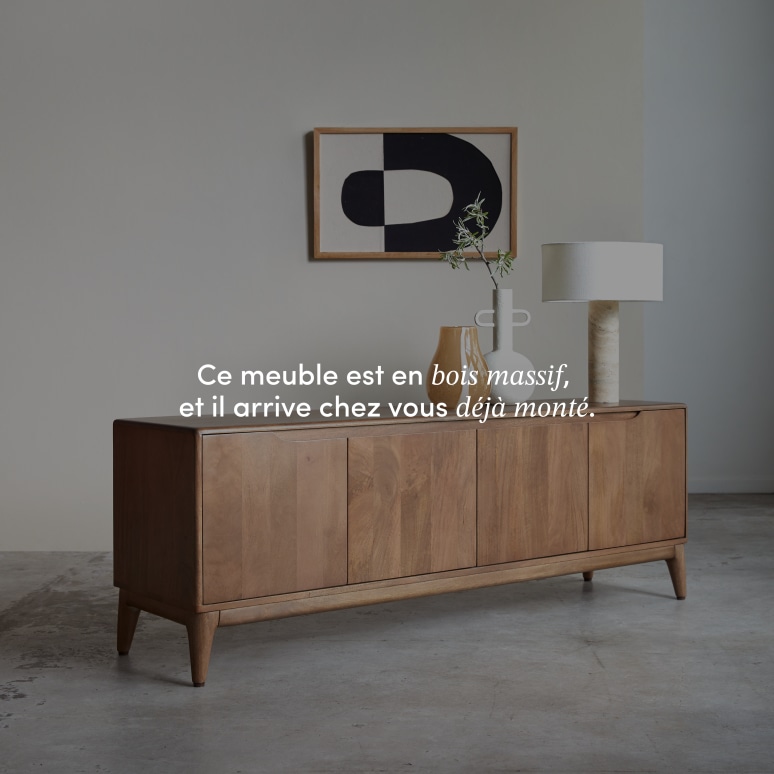 Gabrielle - Meuble TV en manguier massif 160 cm