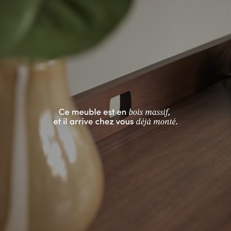 Philip - Bureau pliable en teck massif foncé