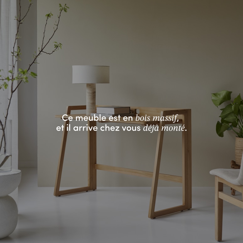 Philip - Bureau pliable en teck massif clair