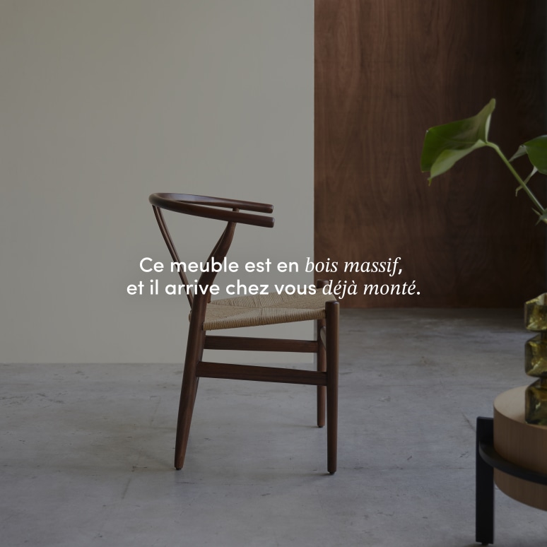 Blaise - Chaise en teck massif foncé et tissage