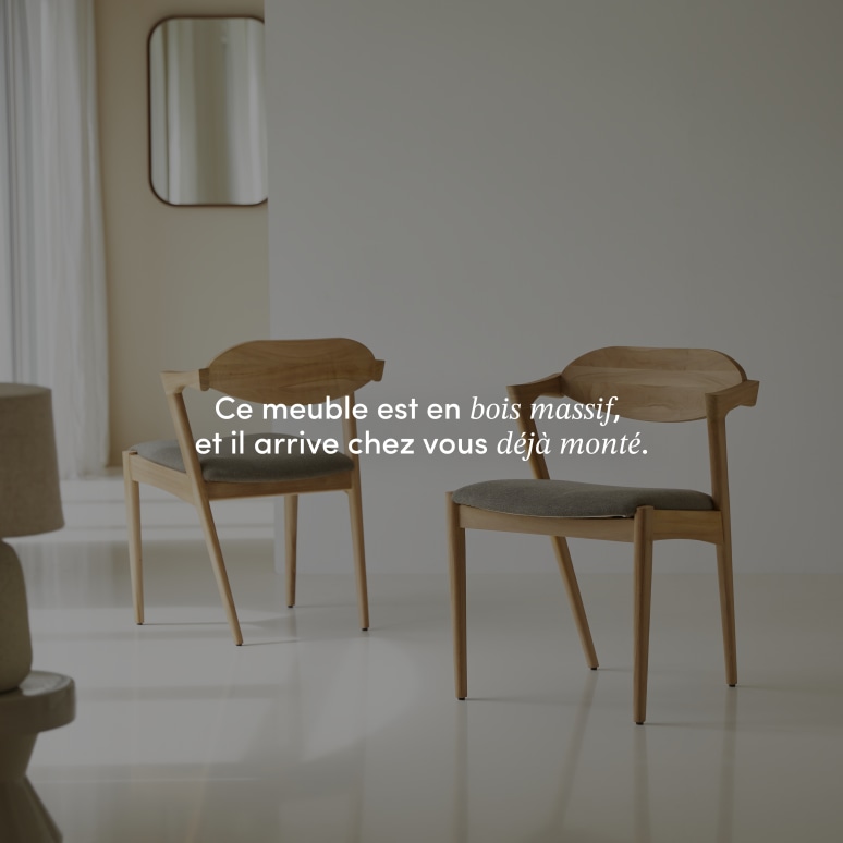 Guido - Chaise en teck massif et tissu