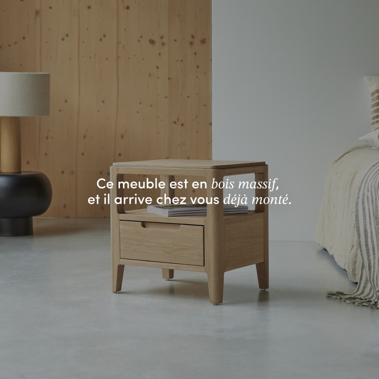 Arto - Chevet en chêne massif 1 tiroir