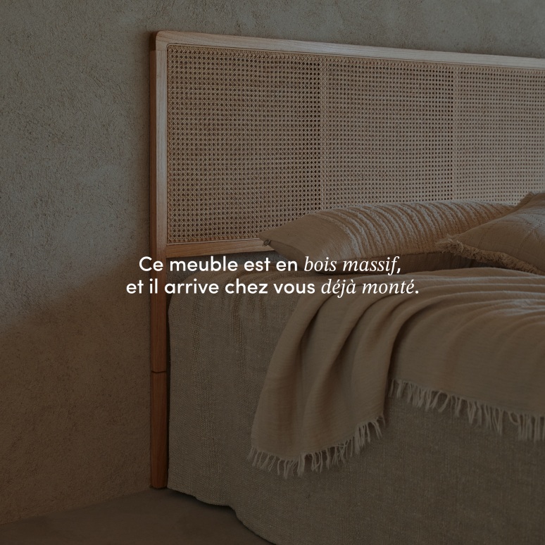 Adèle - Tête de lit en rotin cannée 180 cm