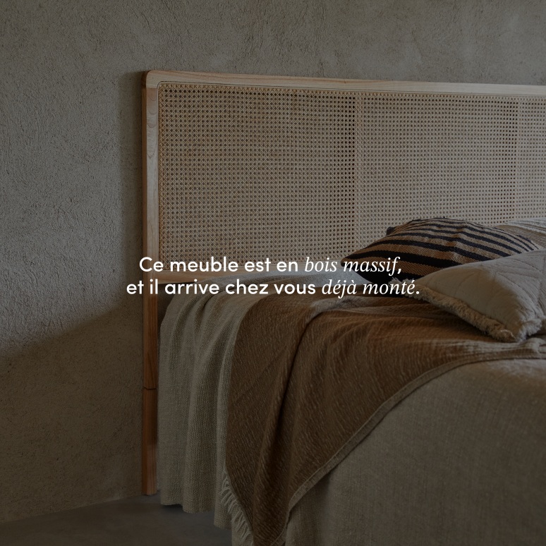Adèle - Tête de lit en rotin cannée 200 cm