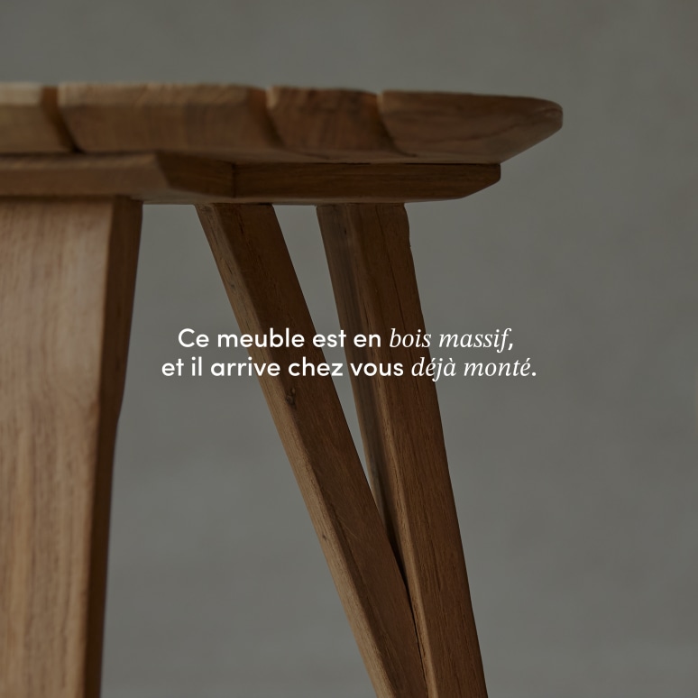 Katrine - Bout de canapé en teck massif recyclé