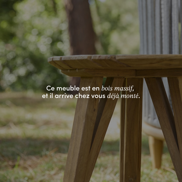 Katrine - Bout de canapé de jardin en teck massif recyclé