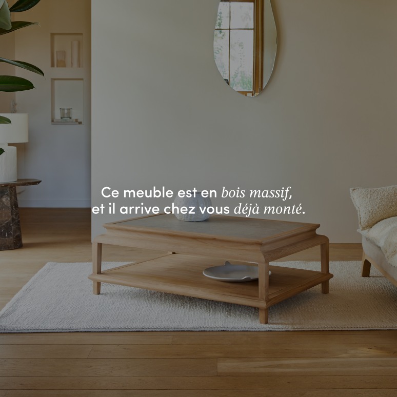 Achille - Table basse rectangulaire en teck massif