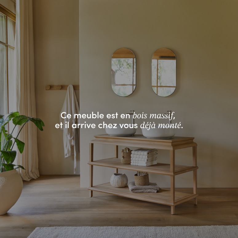 Achille - Meuble sous vasque en teck massif 135 cm