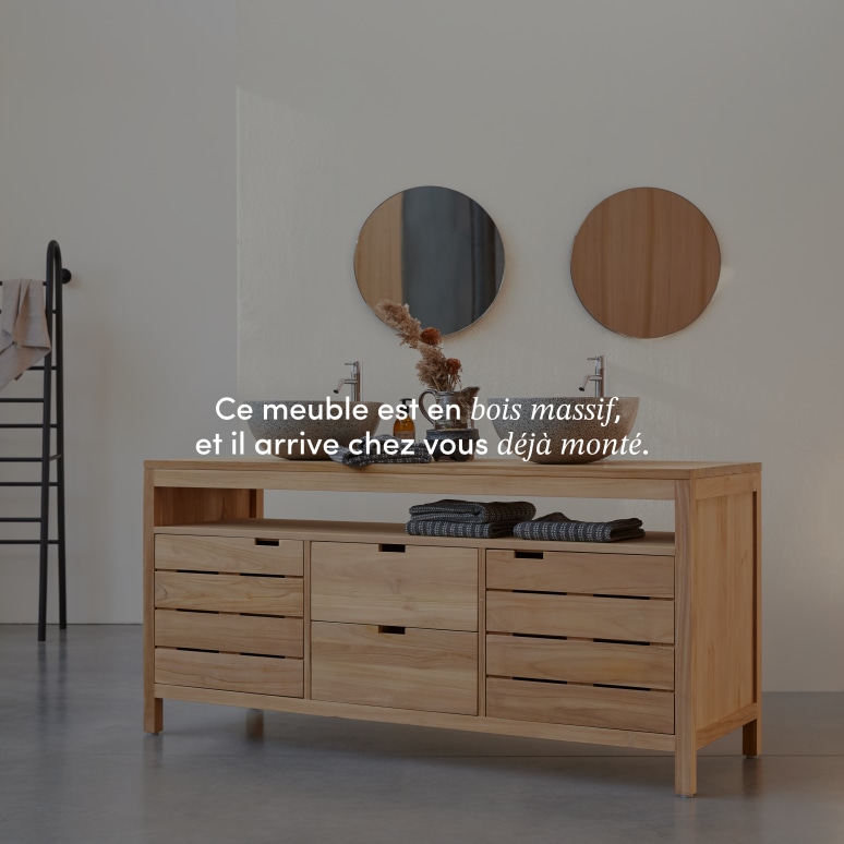 Serena - Meuble sous vasque en teck massif 165 cm