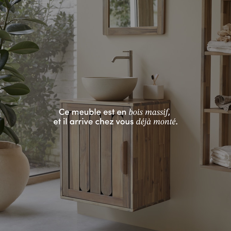 Lila - Meuble de salle de bain en acacia massif 60 cm