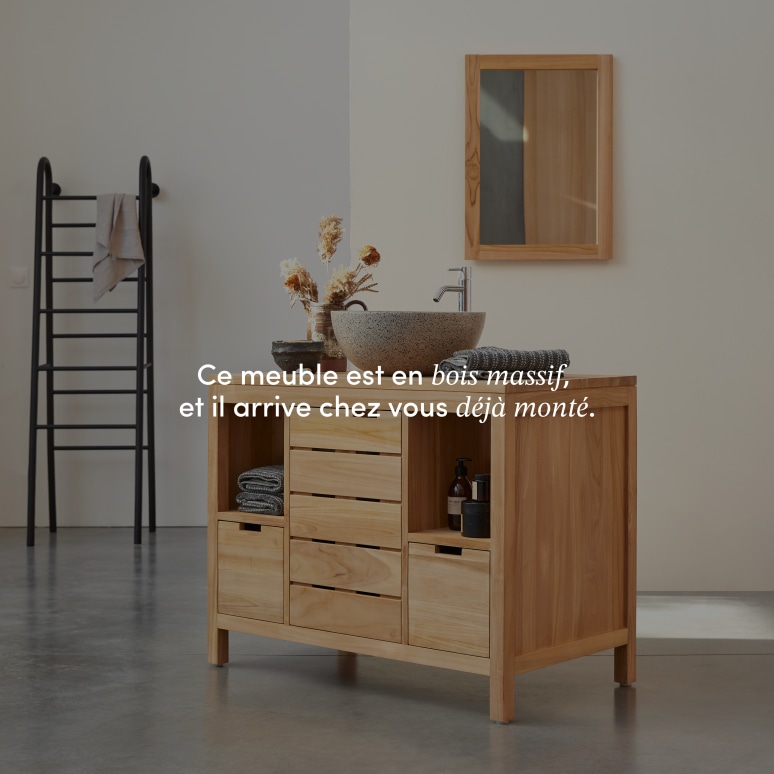 Serena - Meuble sous vasque en teck massif 100 cm