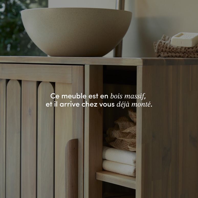 Lila - Meuble de salle de bain en acacia massif 80 cm