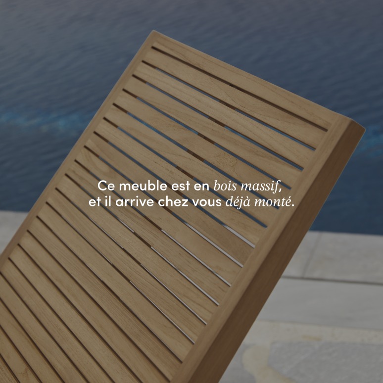Teo -  Chaise longue de jardin en teck massif