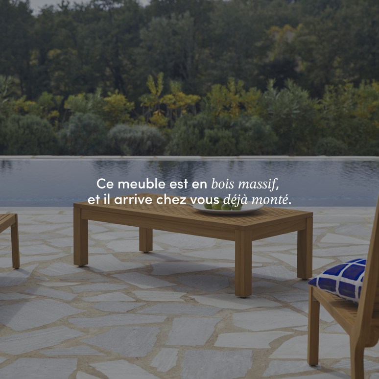 Teo - Table basse de jardin en teck massif