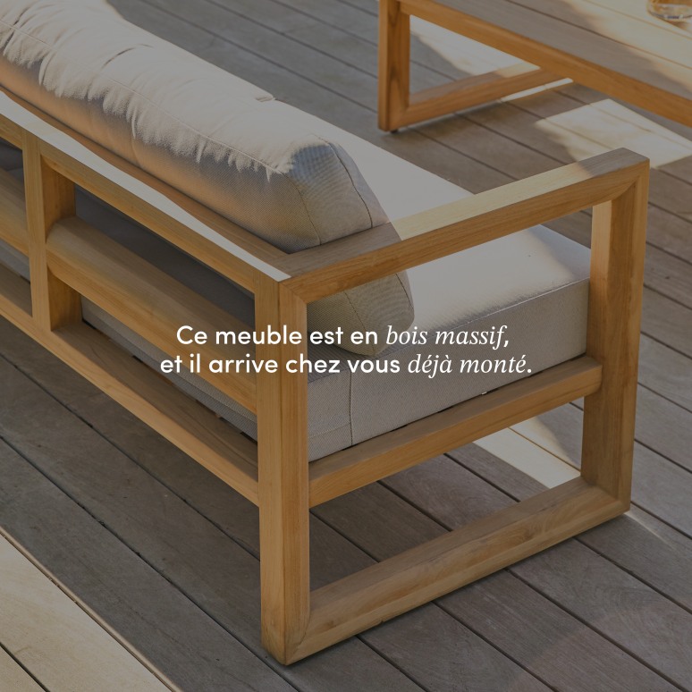 Noah - Banquette de jardin 3 places en teck massif