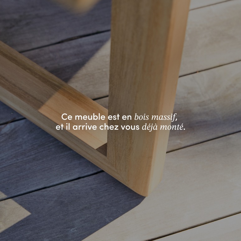 Noah - Table de jardin en teck massif 8-10 pers