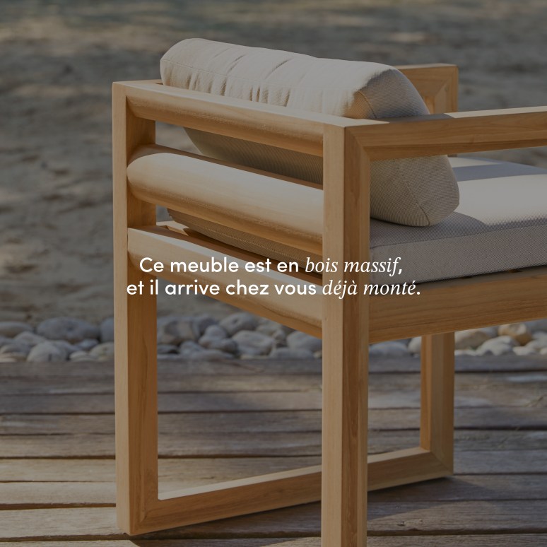 Leon - Ensemble de jardin en teck massif 4 chaises