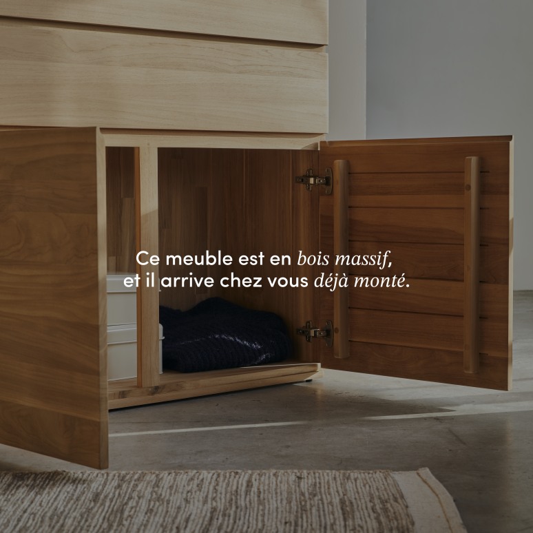 Nino - Commode haute en teck massif