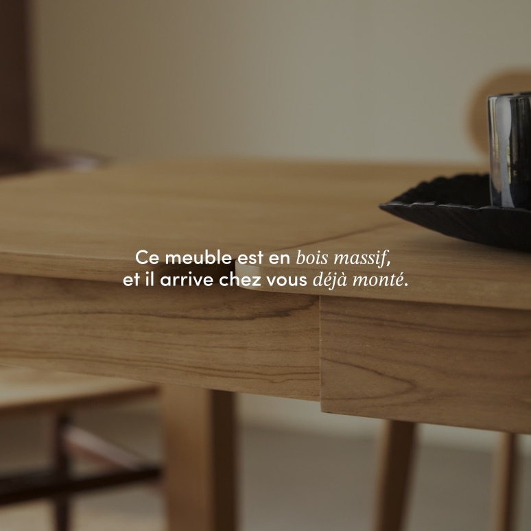 Léon - Table extensible en teck massif 8-10 pers.