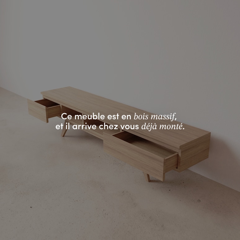 Esmée - Meuble TV en chêne massif 180 cm