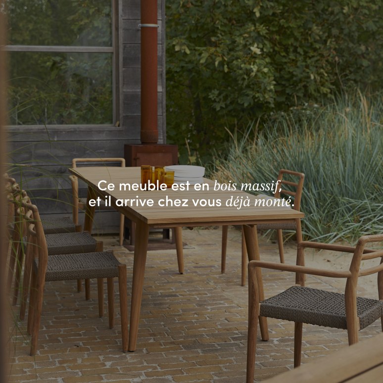 Vadim - Table de jardin extensible en teck massif 6-12 pers.