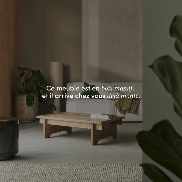 Miu - Table basse rectangulaire en chêne massif