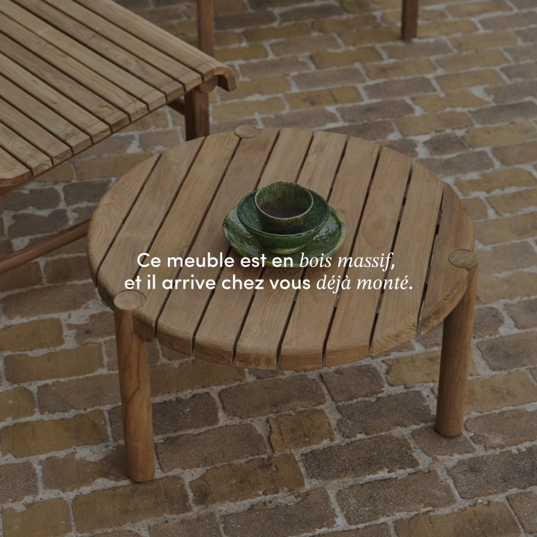 Hélen - Table basse de jardin en teck massif recyclé