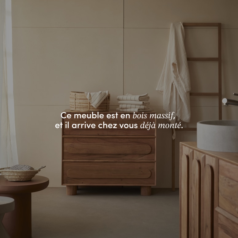 Olga -  Meuble de rangement en Acacia massif 90cm