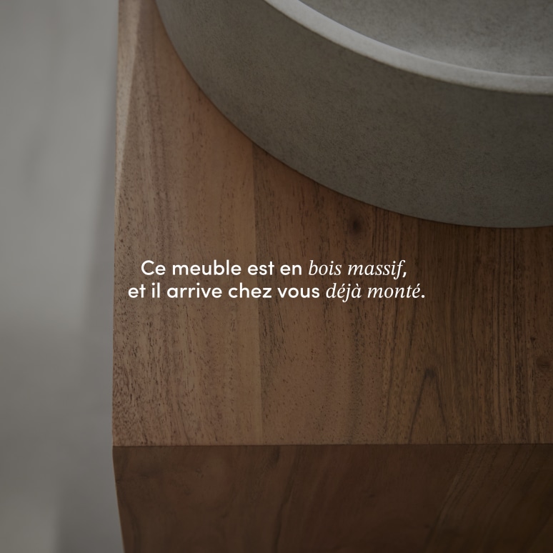 Olga - Meuble de salle de bain en acacia massif 145 cm