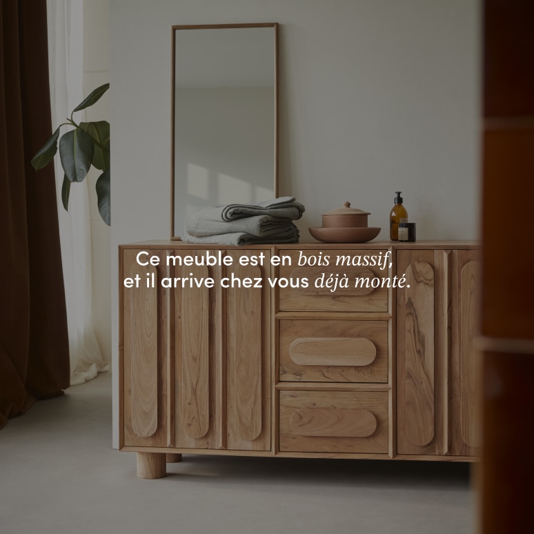 Olga - Meuble de rangement en acacia massif 145 cm