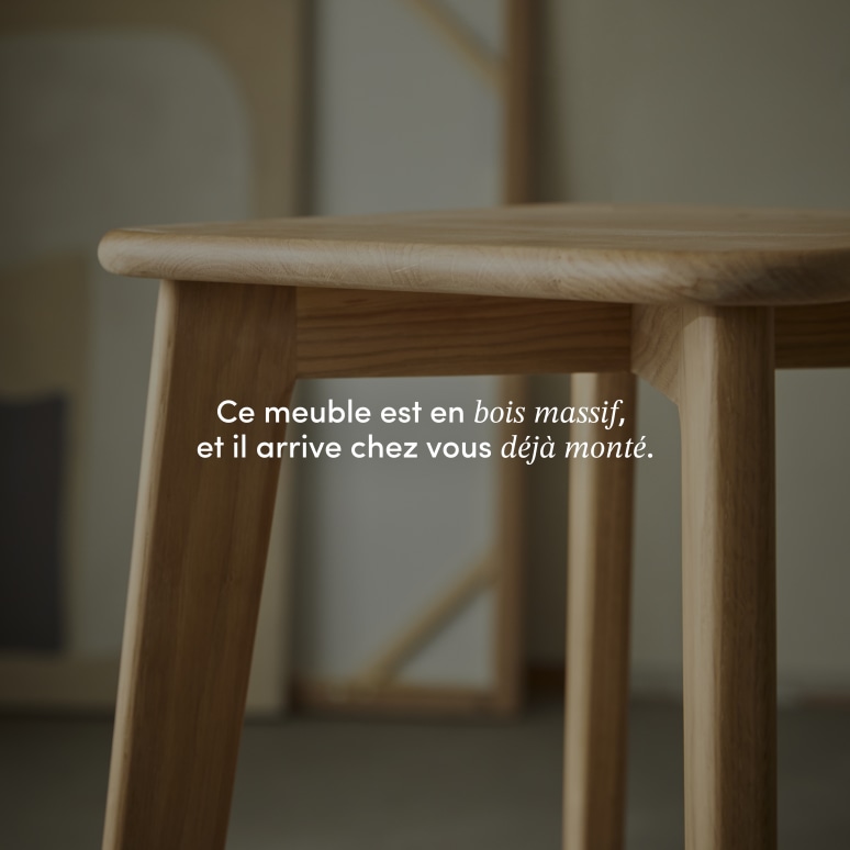 Abel - Tabouret de bar en chêne massif