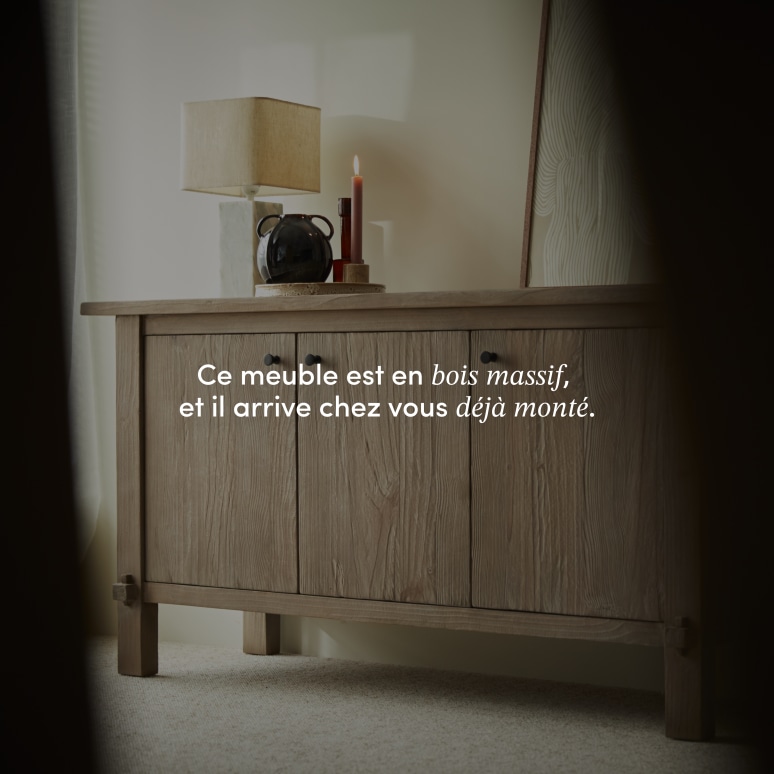 Hazel - Buffet en pin massif recyclé 150 cm