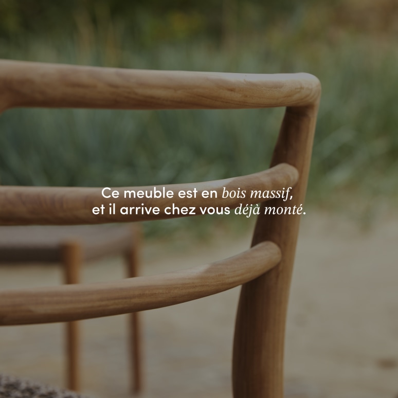 Lily - Chaise de jardin en teck massif et cordage