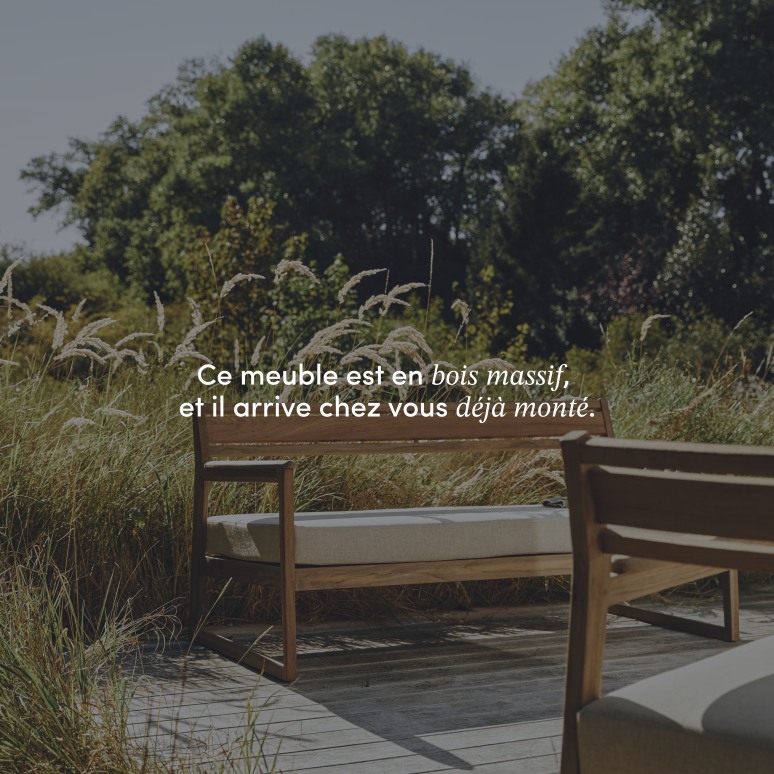 Vasco - Banquette de jardin en teck massif recyclé