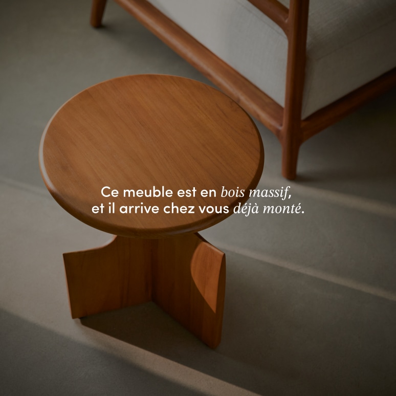 Sun - Bout de canapé en teck massif