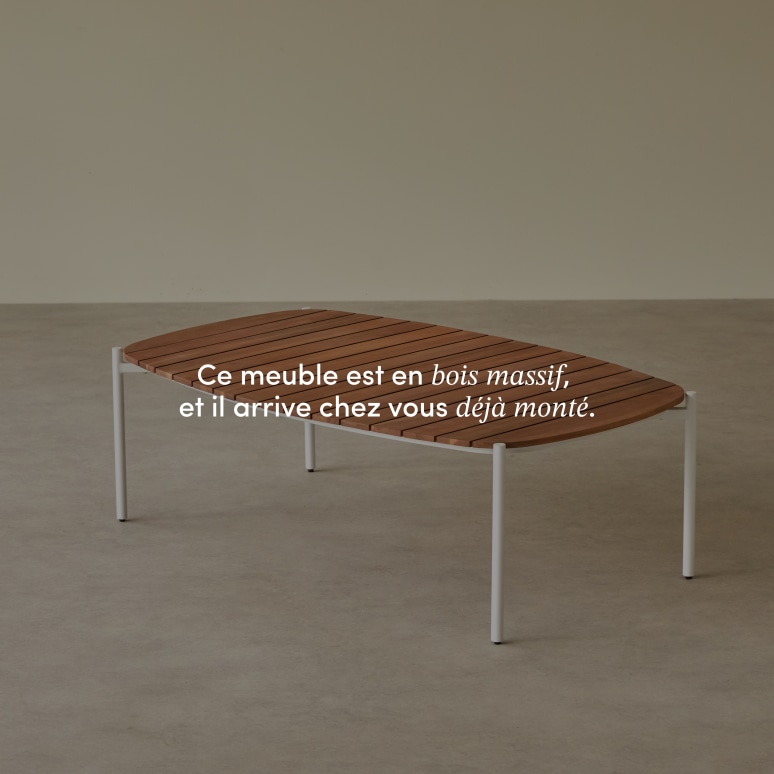 Luca - Salon de jardin en tissu écru et métal white 2 places