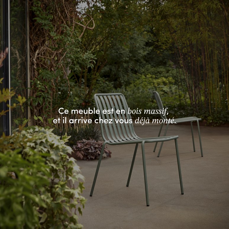 Téo - Ensemble de jardin en teck massif et métal green 4 chaises