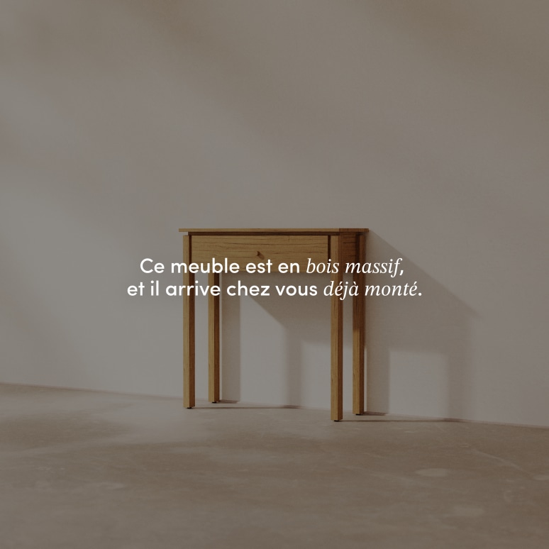 Renata - Console d'entrée en hévéa massif P. 28 cm