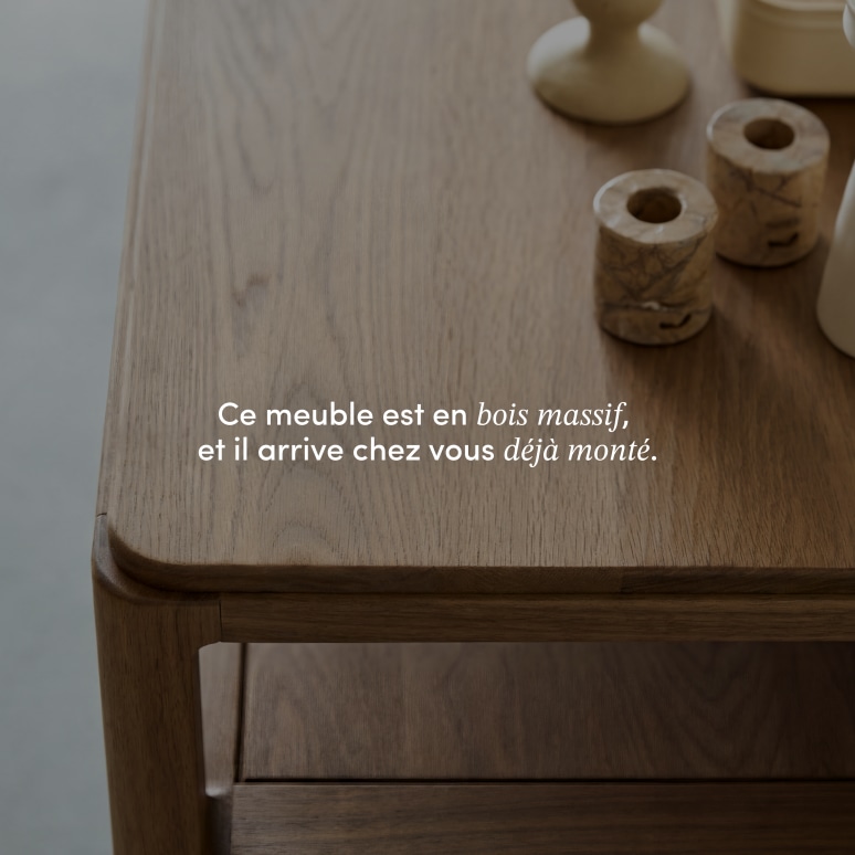 Arto - Meuble TV en noyer massif 100 cm
